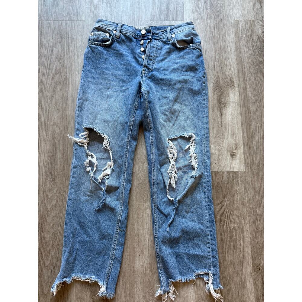 Free People We The Free Maggie Mid Rise Straight Leg,, Women’s. Size 25